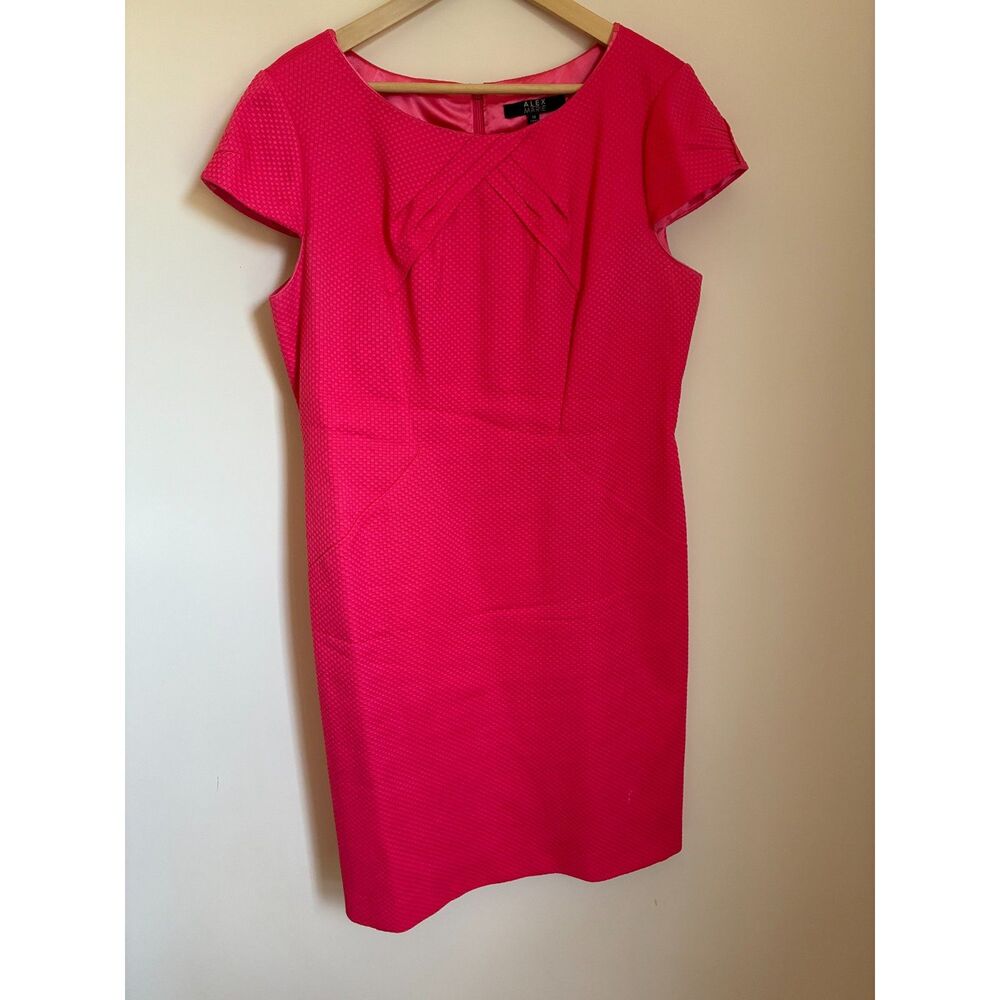 Alex Marie Vibrant Pink Cap-Sleeve Sheath Dress - Size 14